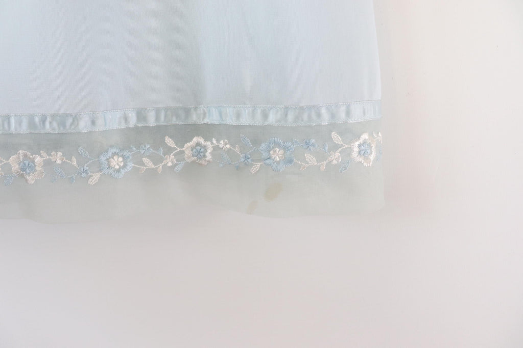 C1960s Vintage KAYSER nylon jersey powder blue slip