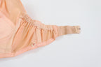 C1950s vintage boned cathedral bra, peach strapless bullet bra