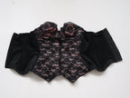 C1980s Julie Anne pink and black cupped bustier corset basque size 34B