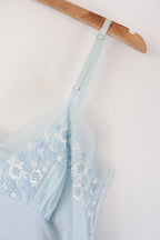 C1960s Vintage KAYSER nylon jersey powder blue slip
