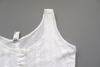 C1960s vintage Peter Pan liberty bodice, white button front vest -Approx size 40